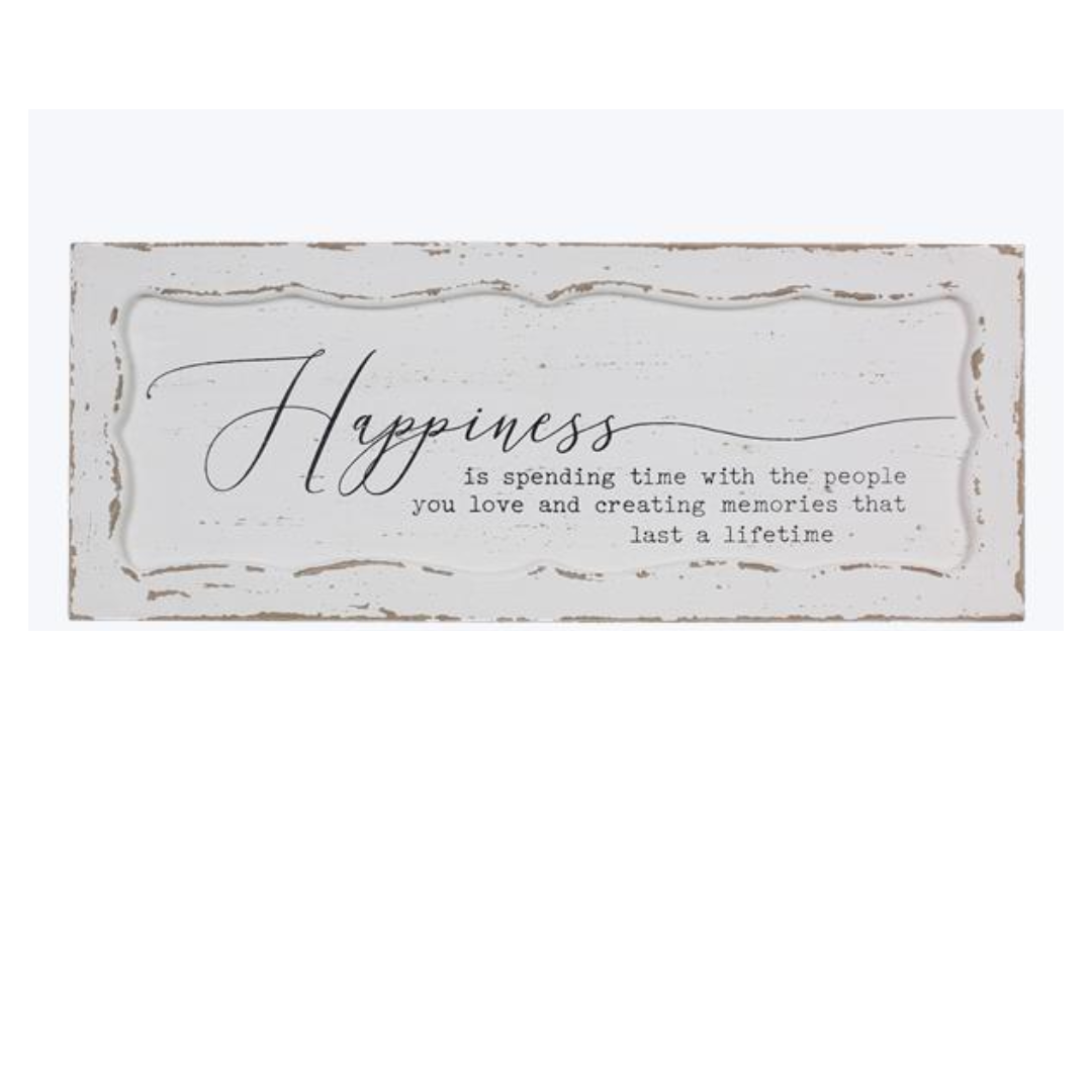 Happiness Or True Love Wood Ivory Inset Sign