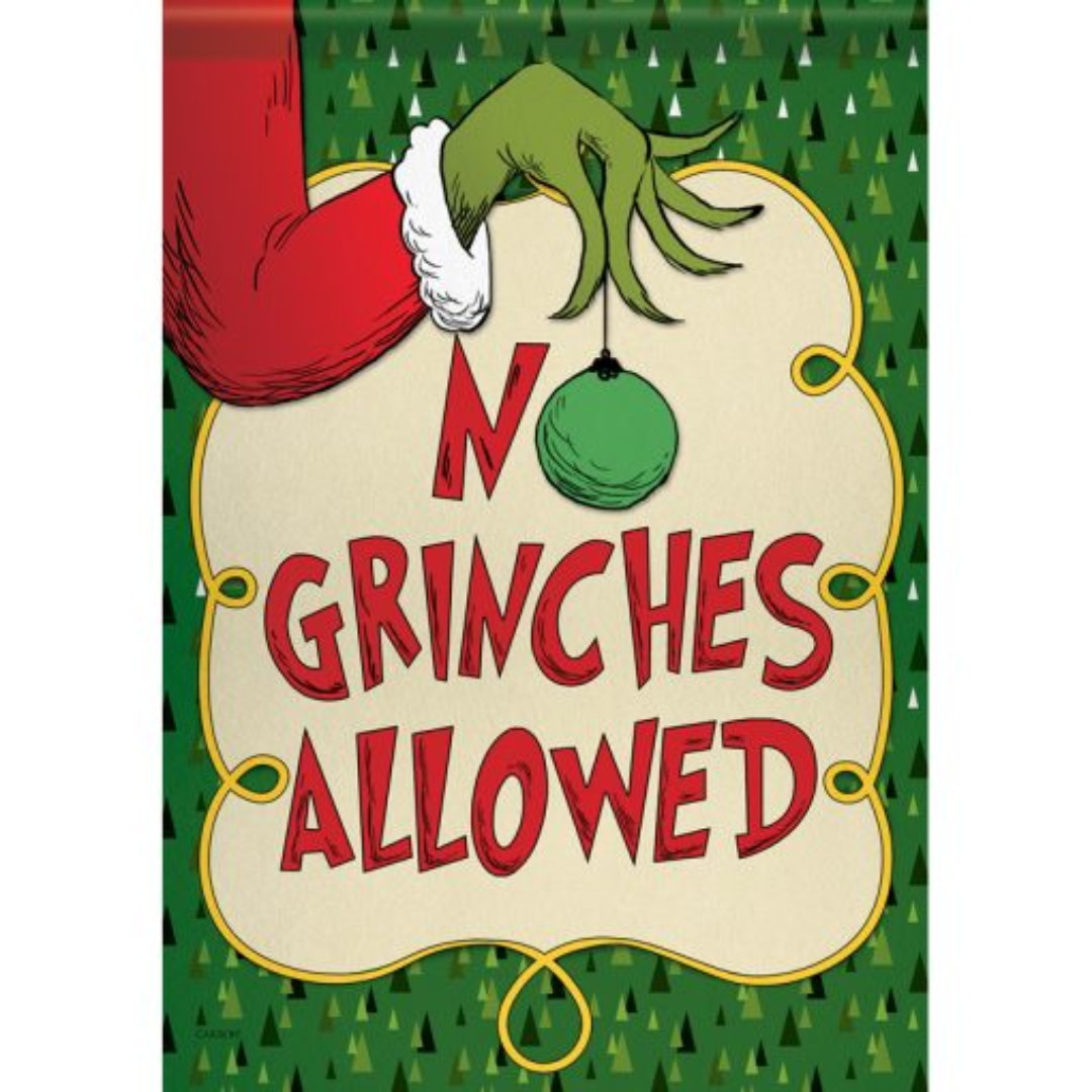 No Grinches Allowed Durasoft Outdoor Flag