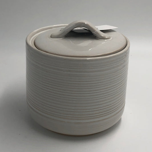 White Canister With Lid