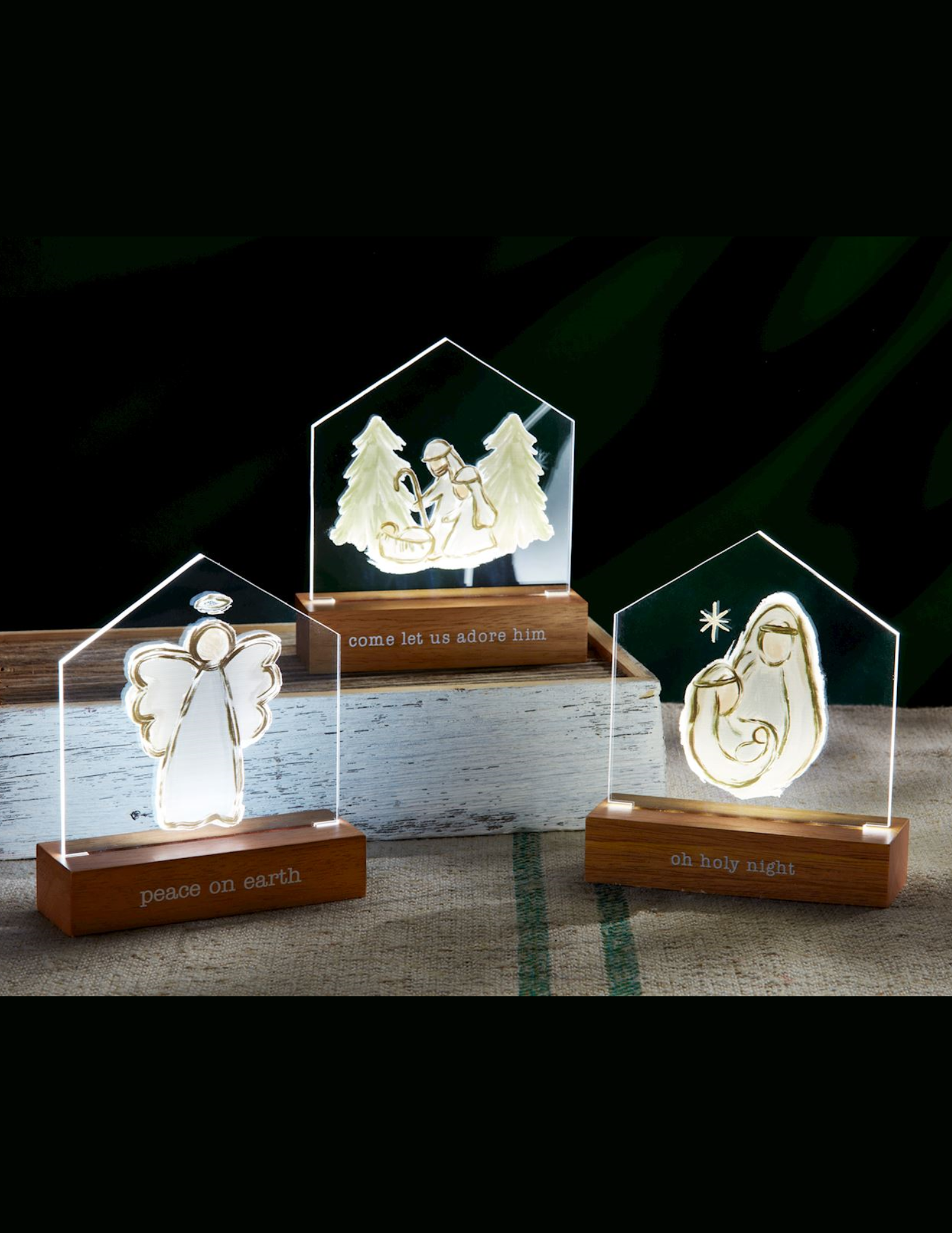Mud Pie LED Acrylic Xmas Table Sitters