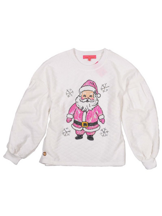 Simply Southern Quilted Crew With Cheerful Santa