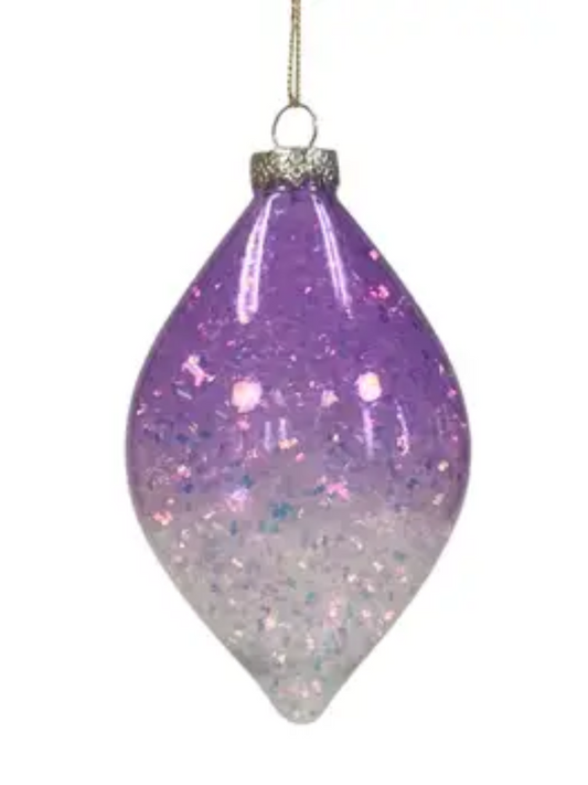 Lavender Ombre Glass Ball Ornament