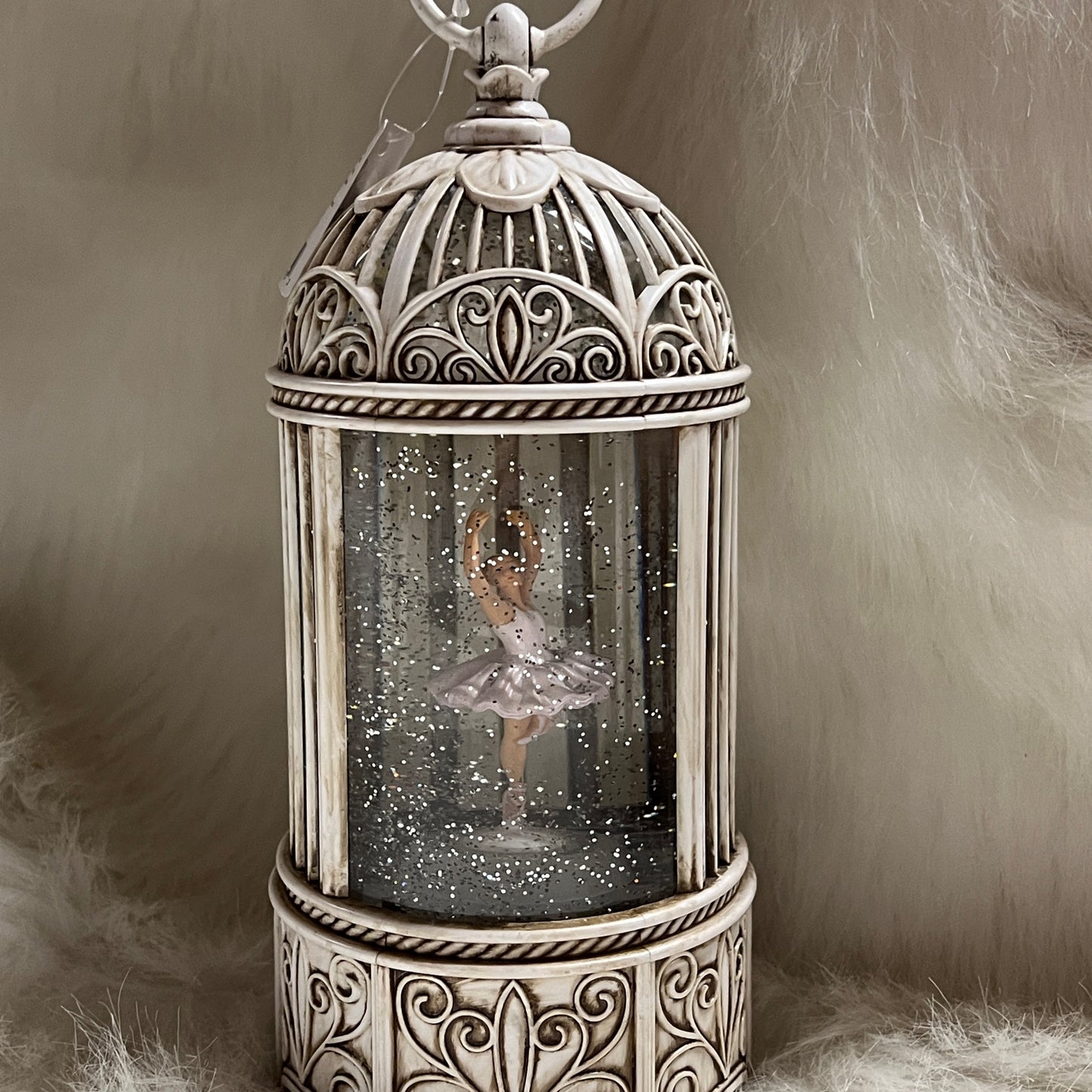 LED Nutcracker Ballerina Cage Water Globe