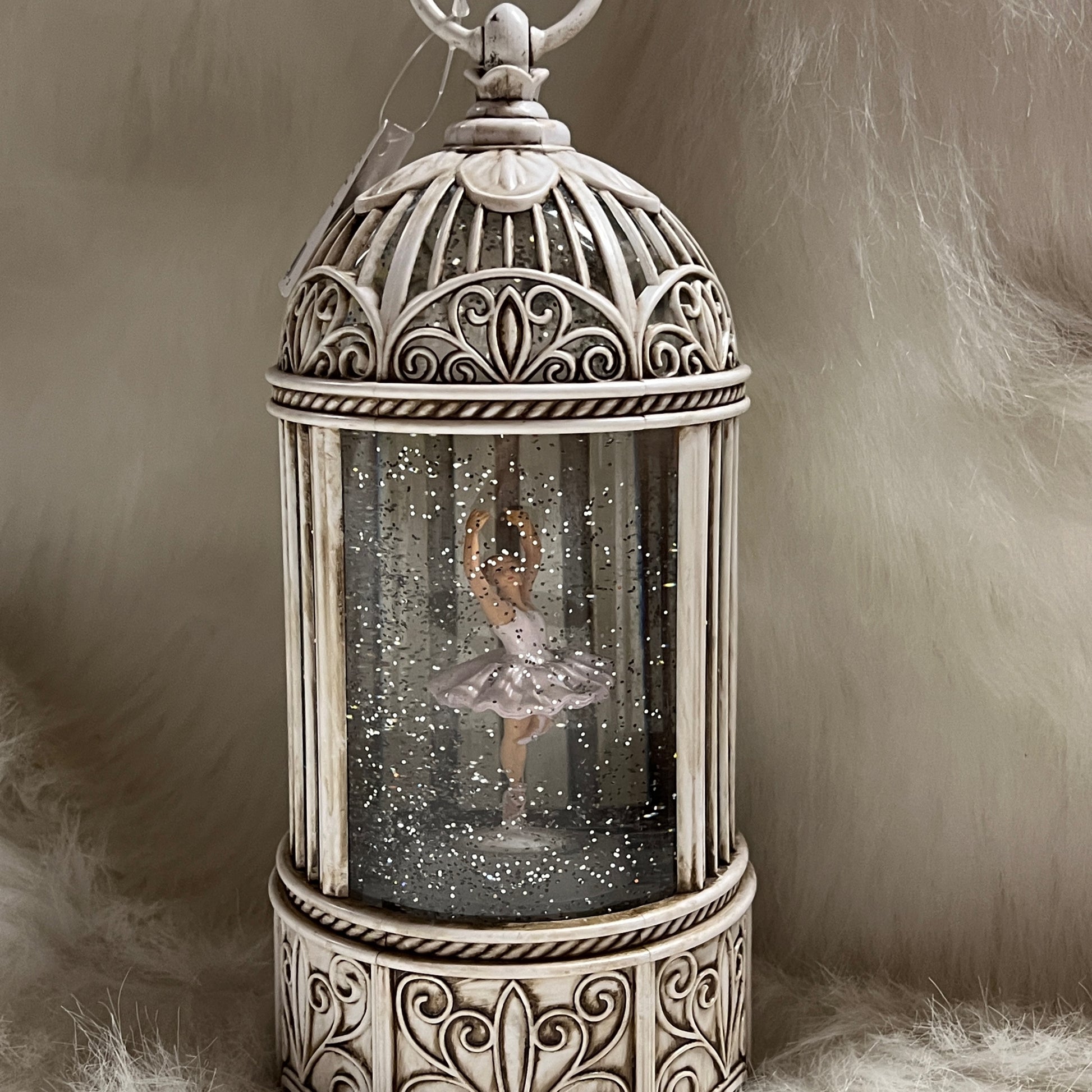LED Nutcracker Ballerina Cage Water Globe