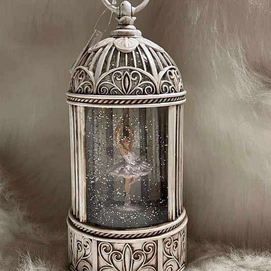 LED Nutcracker Ballerina Cage Water Globe