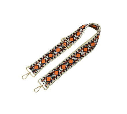 Alba Boho  Beige, Orange & Navy XV Guitar Strap