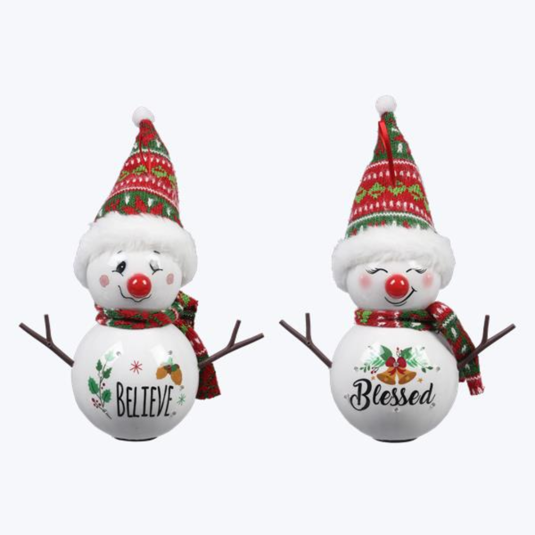 Snowman Ornament With 6 LED Lights