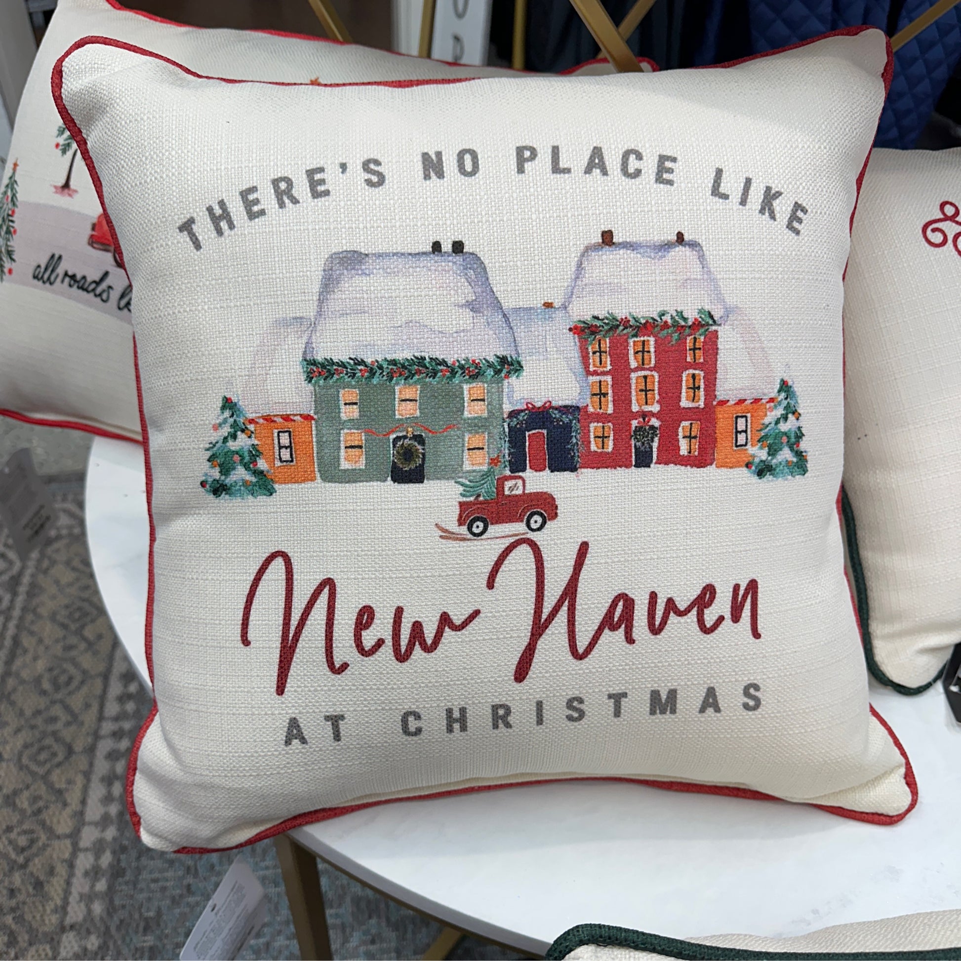 No Place Like Hometown Christmas Pillow