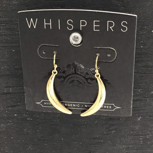 Whispers Gold Banana Shaped Earrings