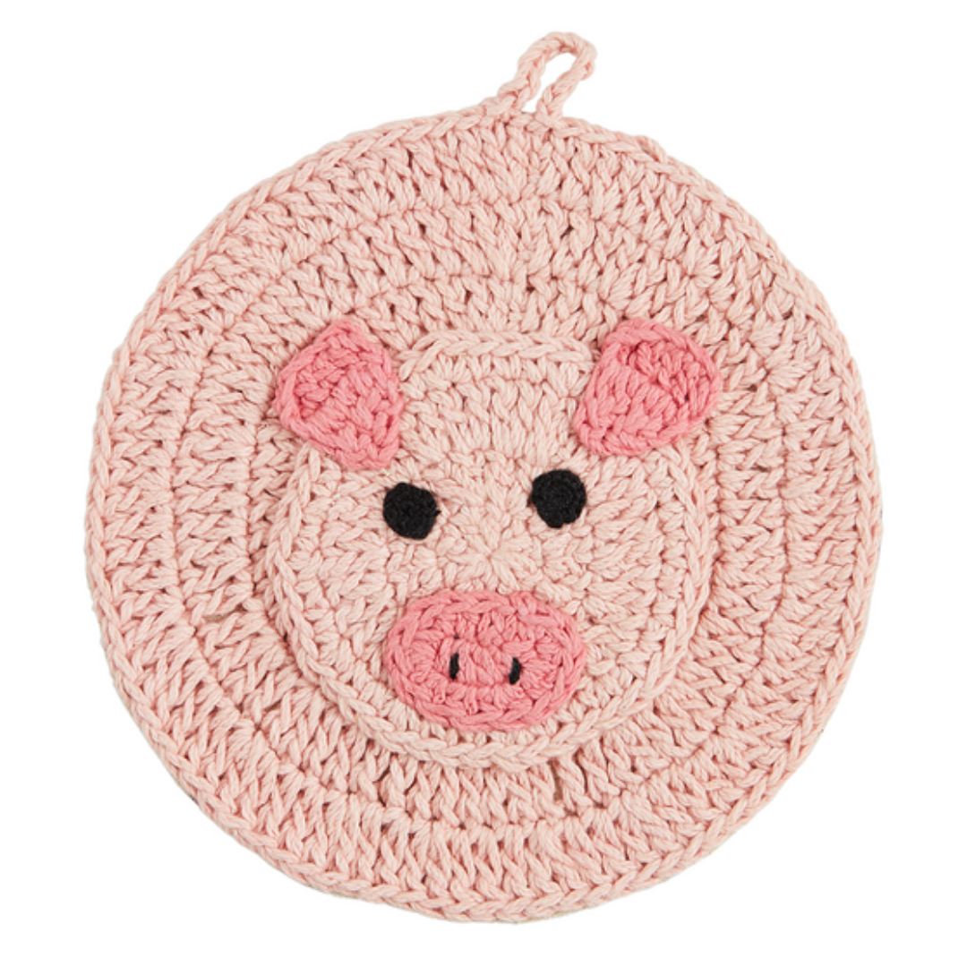 Mud Pie Farm Animal Crochet Trivet