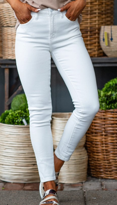 Kancan White High Rise Super Skinny Jeans