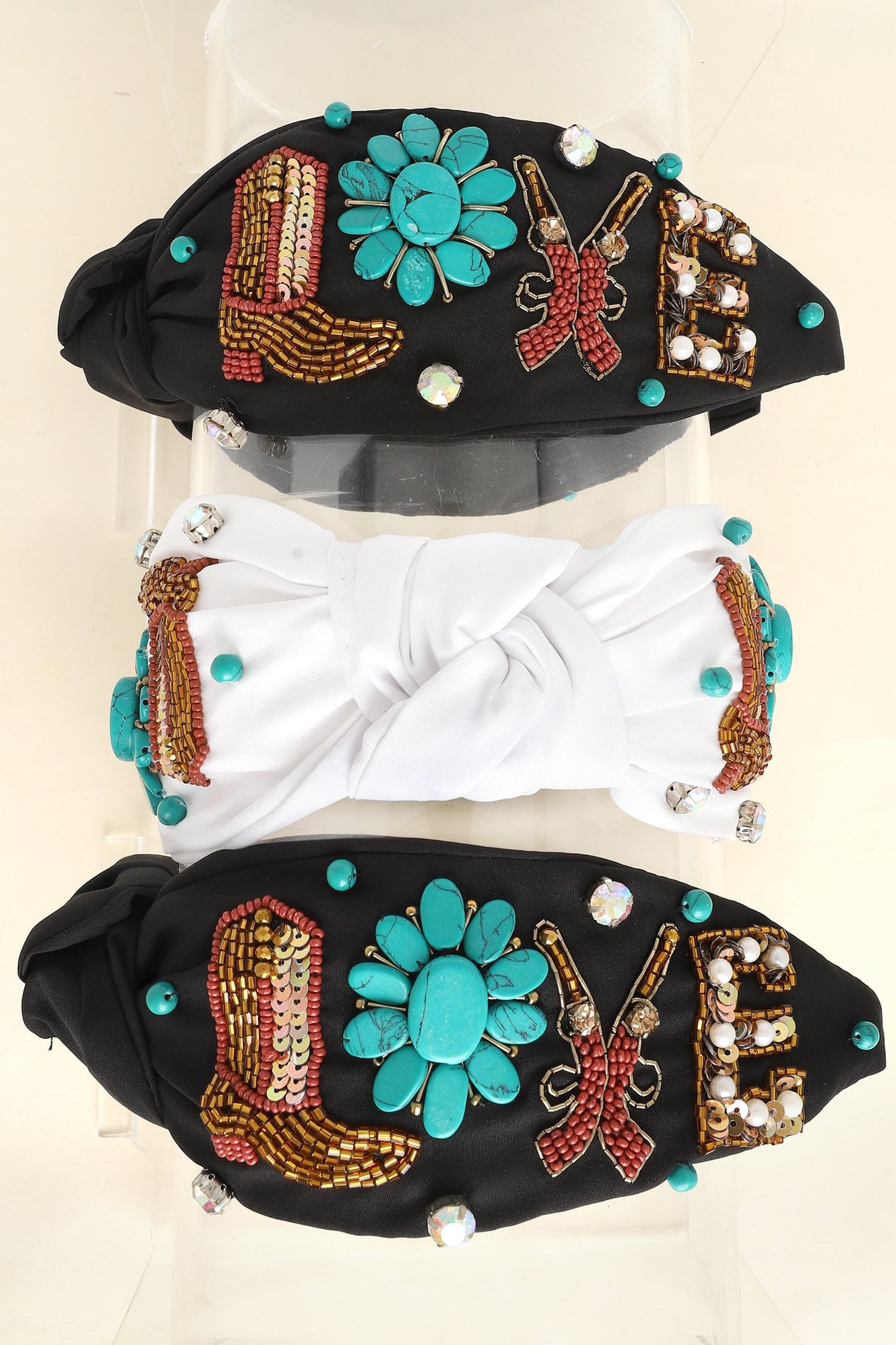 Western Love Turquoise Top Knot Headband