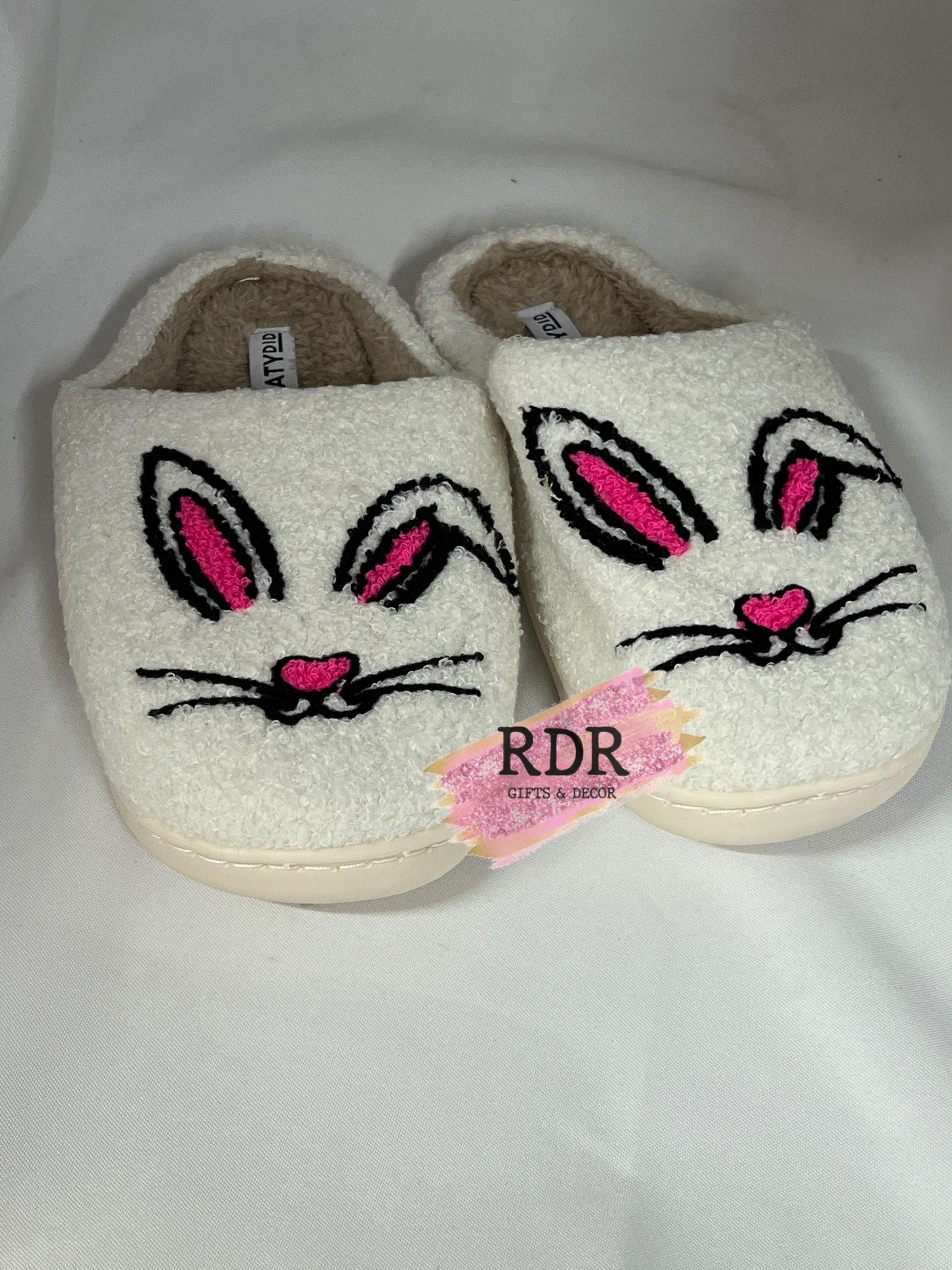 Bunny Face Fuzzy Slippers