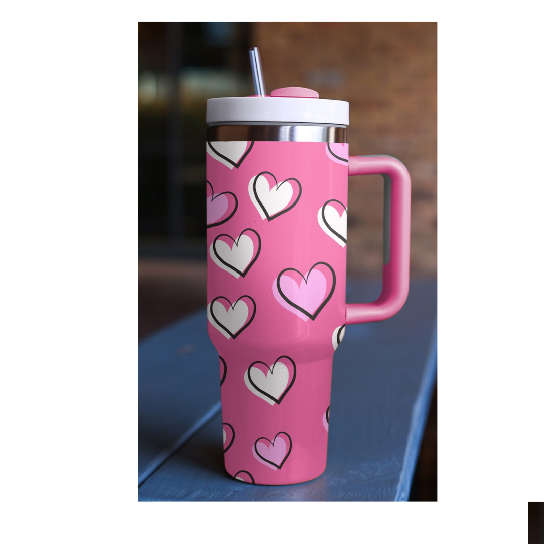 Pink Heart 40oz Tumbler