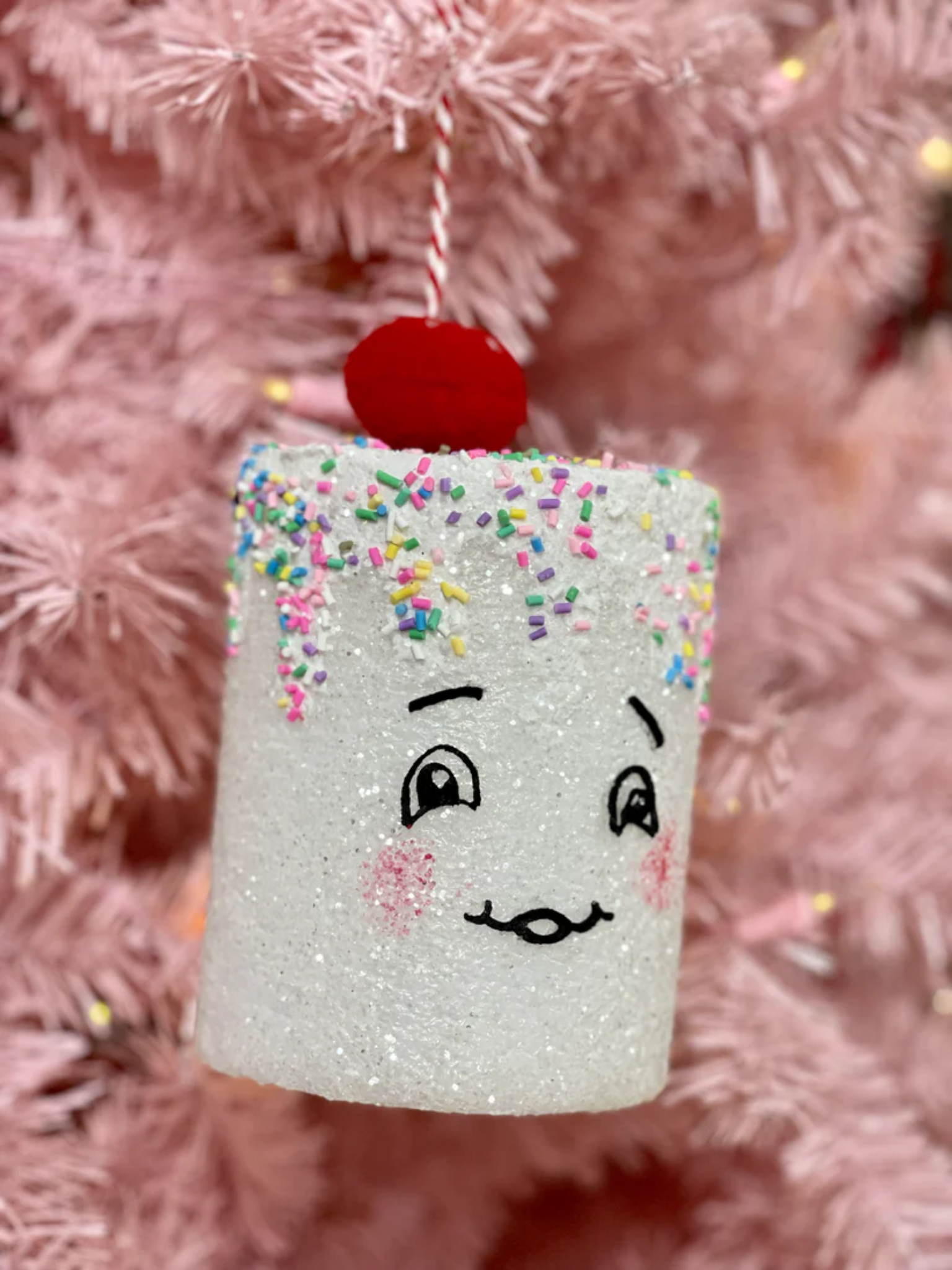 Marshmallow Face Ornament