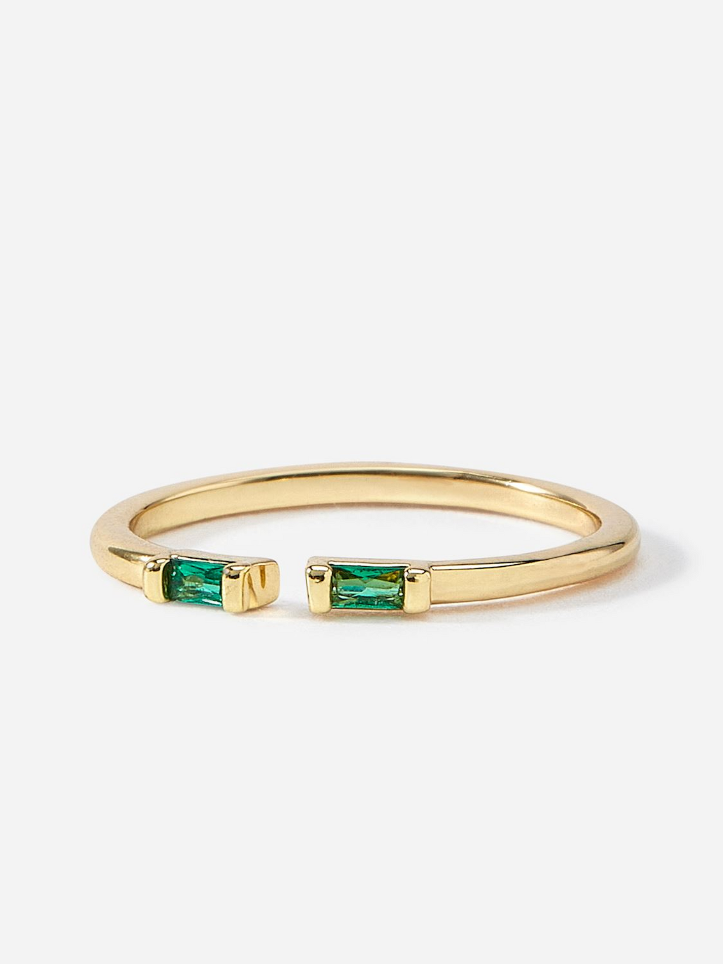 Open Front Gold & Green Ring