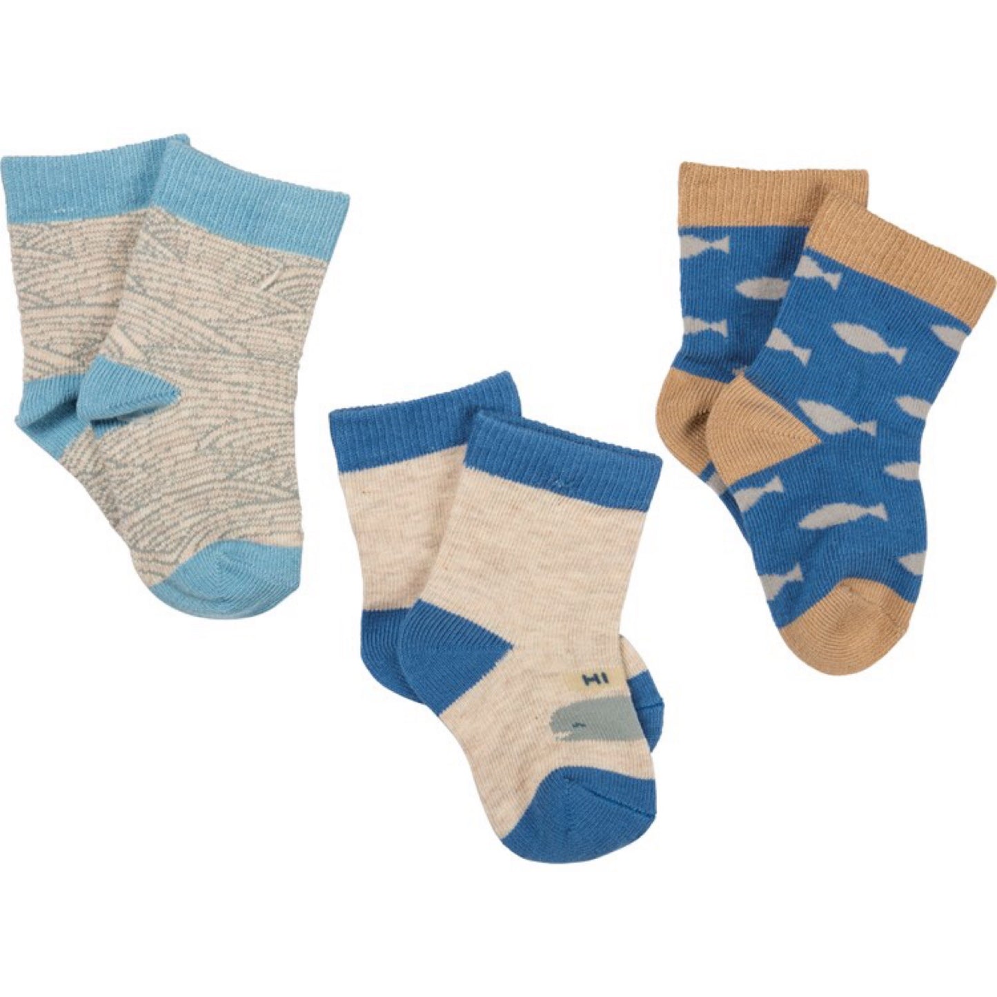 Sea Blue Baby Socks 3 Pack