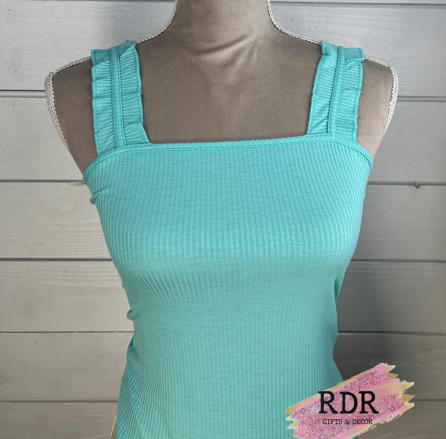 Simply Southern Ruffle Strap Ribbed Bodysuit