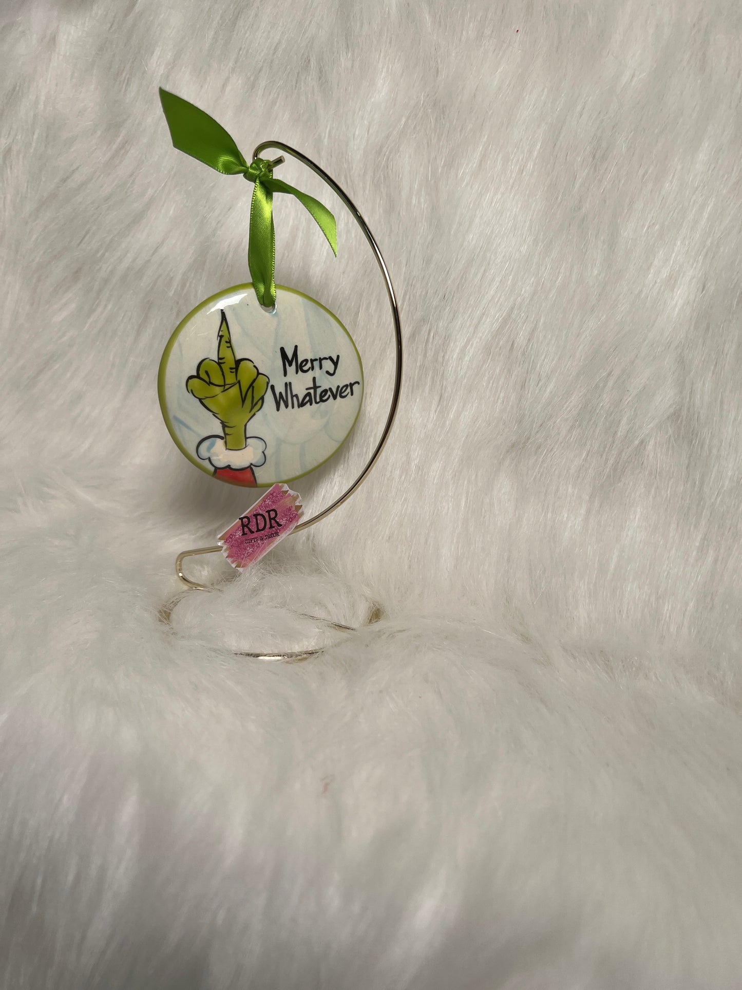 Nola Watkins Grinchmas Round Hand Painted Ornament