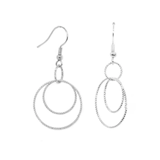 Silver Double Hoop Earrings