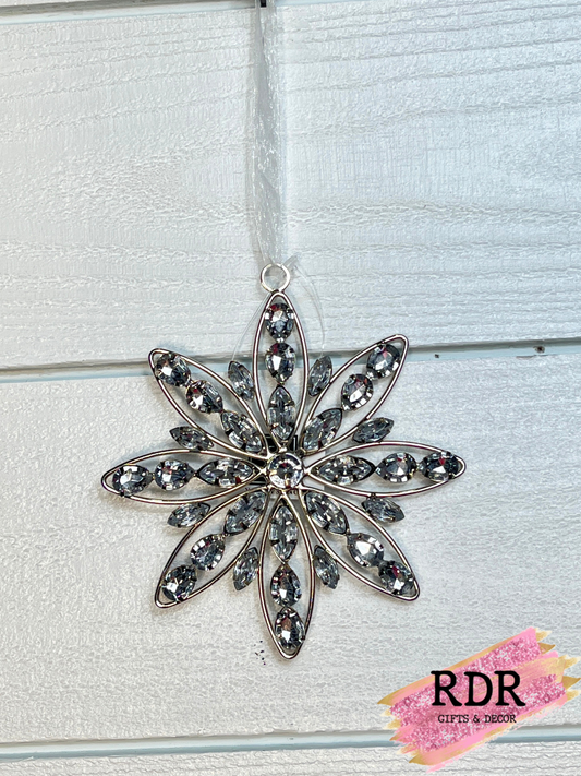 Metal & Crystal Snowflake Ornament