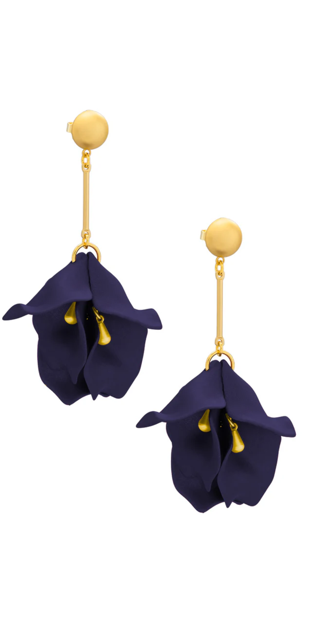 Metallic Resin Petal Drop Earrings