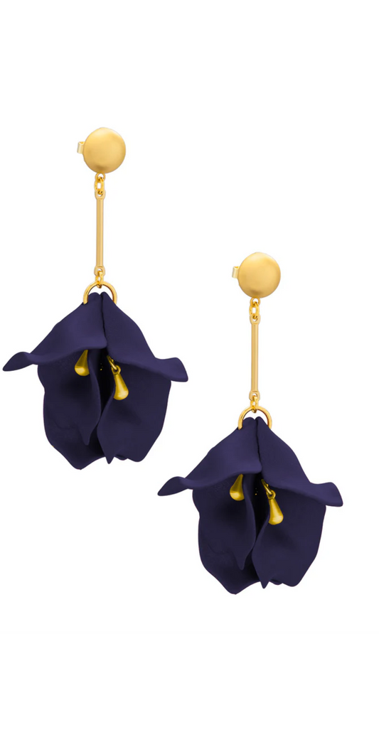 Metallic Resin Petal Drop Earrings