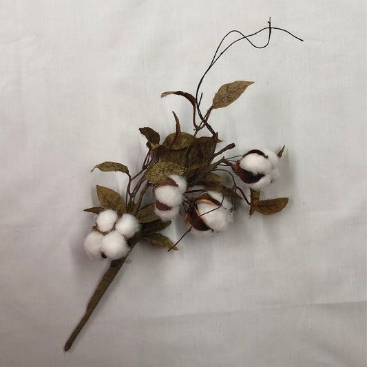 Cotton Stem 16" Green Leaves