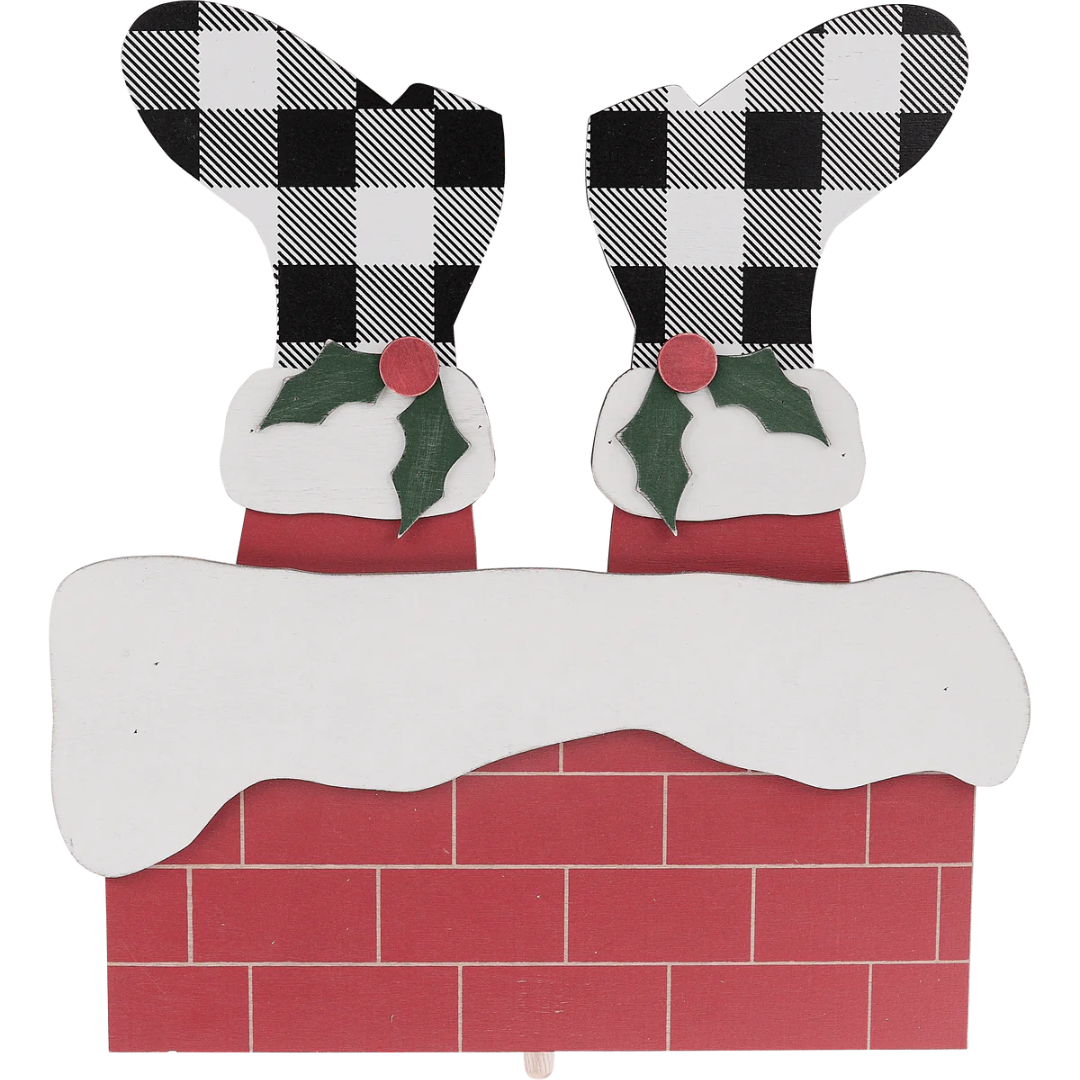 Santa Down The Chimney Topper