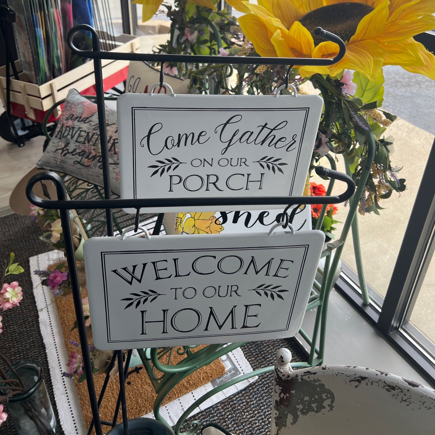 Metal Yard Stake With Enamel Sign