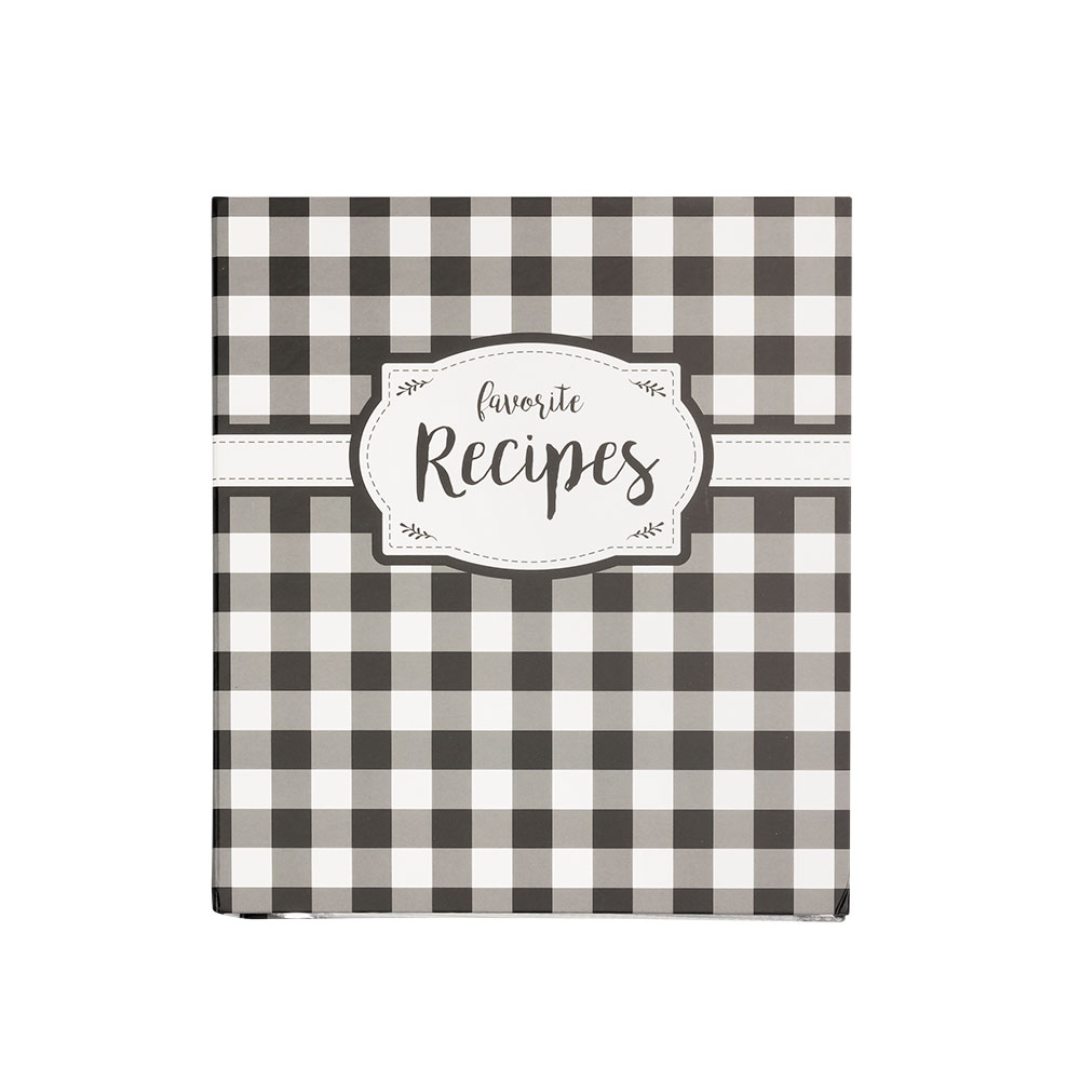 Black & White Buffalo Check Recipe Binder