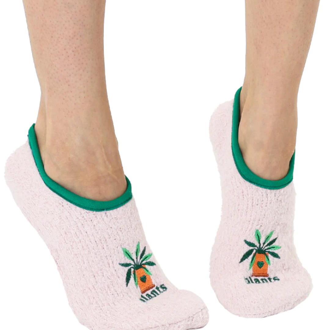 Fuzzy Plants Slipper Socks