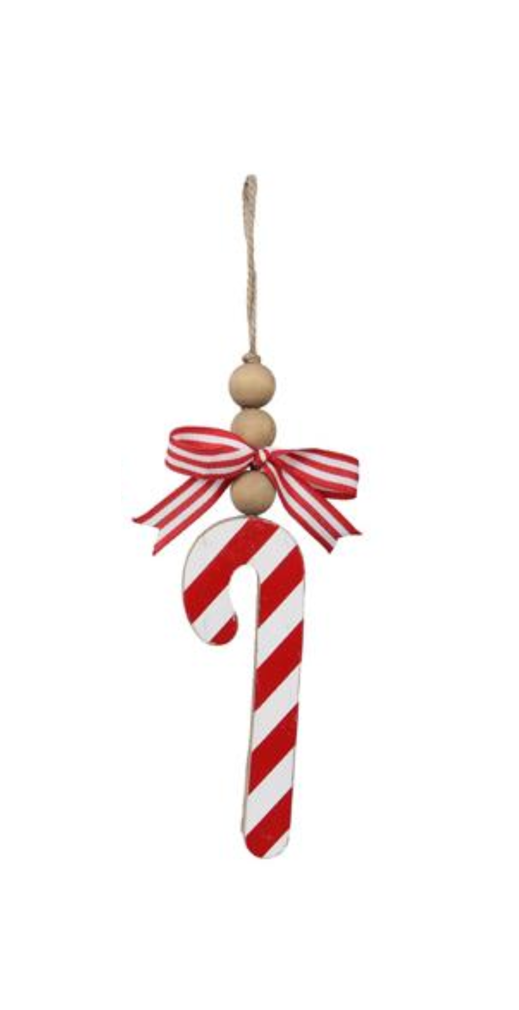 Wood Candy Cane Christmas Ornament