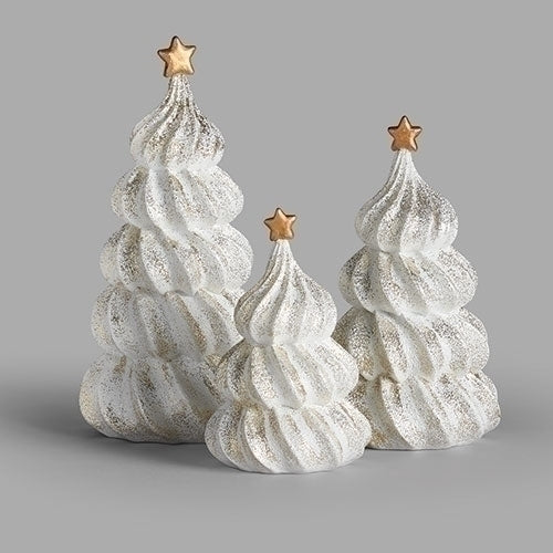 White Merengue Trees With Gold Details