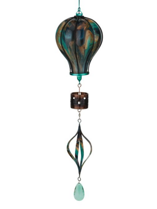 Swirl Balloon Spinner Solar Lantern - Green