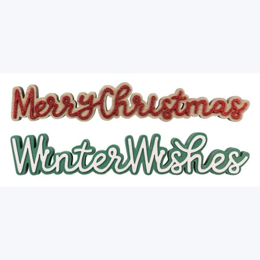 Wood Country Christmas Tabletop Word Sign