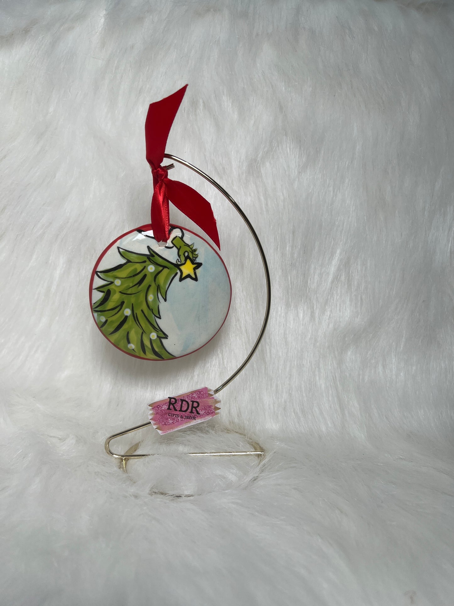 Nola Watkins Grinchmas Round Hand Painted Ornament