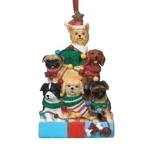 Dog Tree Ornament with 6 Dogs