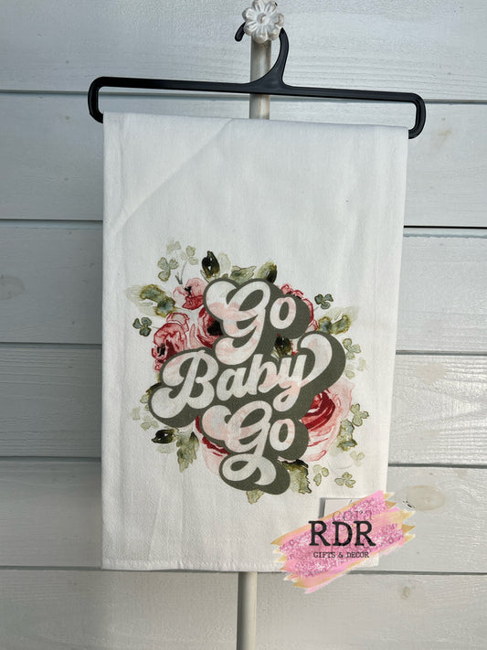 Go Baby Go Flour Sack Tea Towel