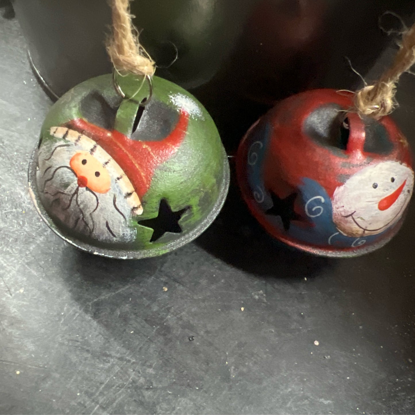 Rustic Painted Snowman/Santa Bell