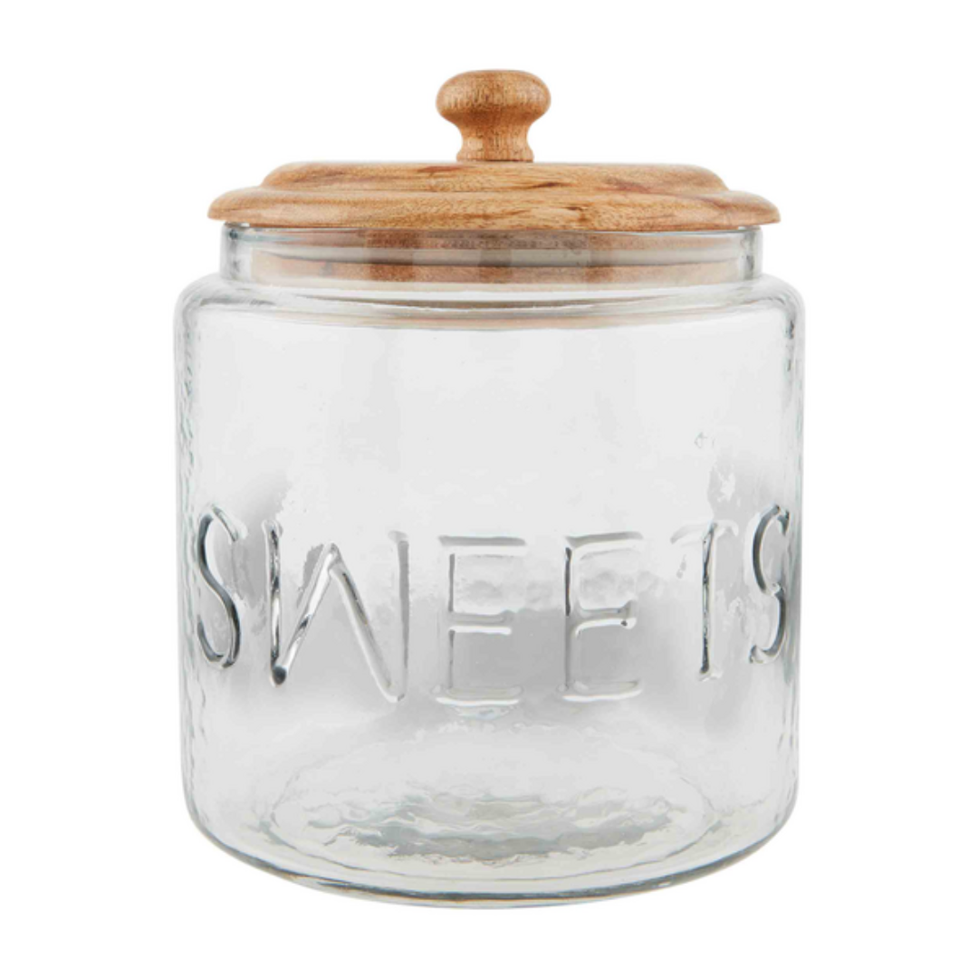 Glass Sweets Jar With Wooden Lid