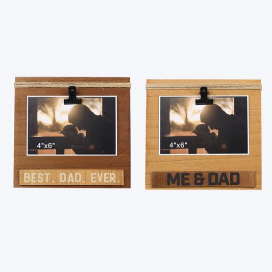 Wood Dad 4x6 Photo Clip Frame