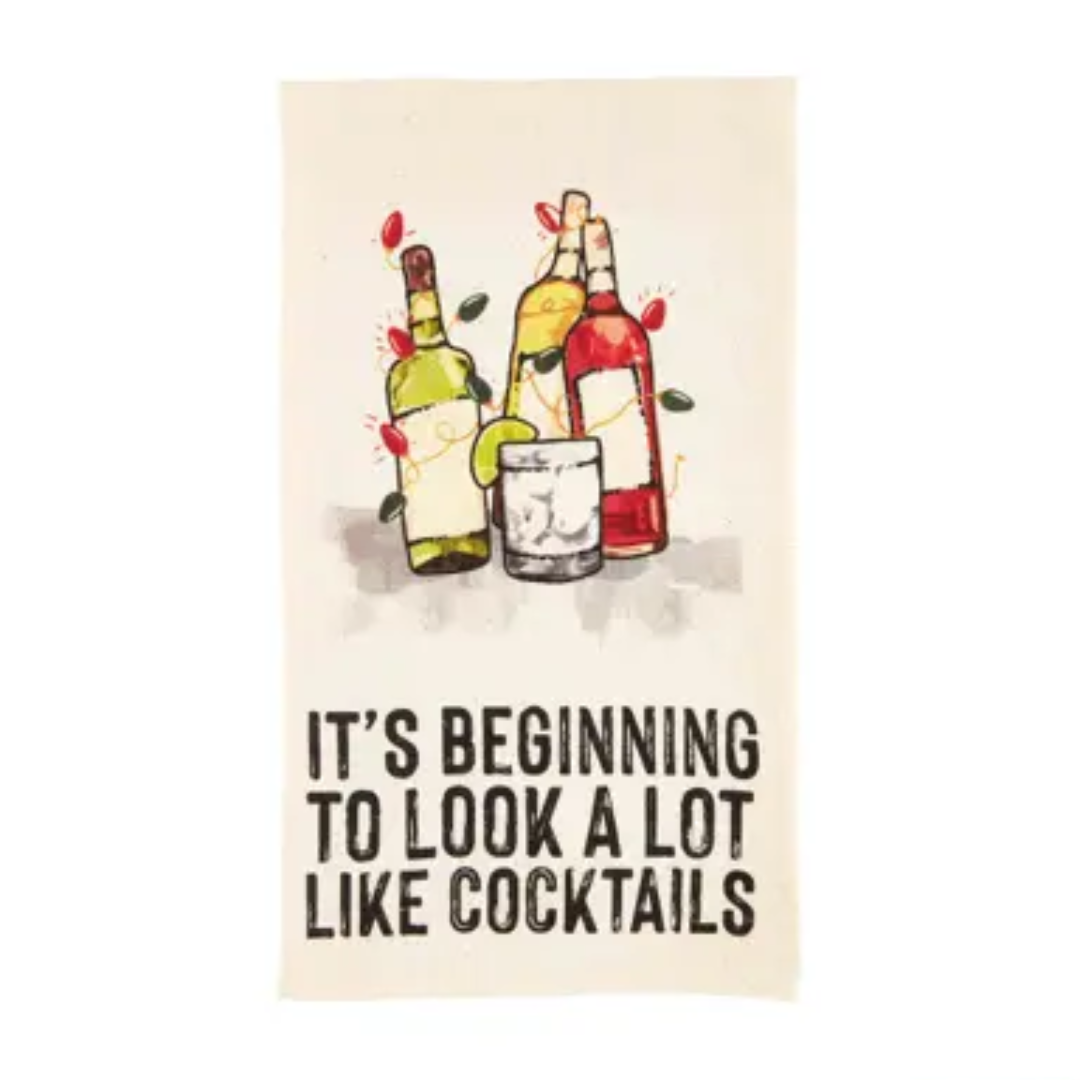 Raise Your Holiday Spirits Christmas Tea Towels