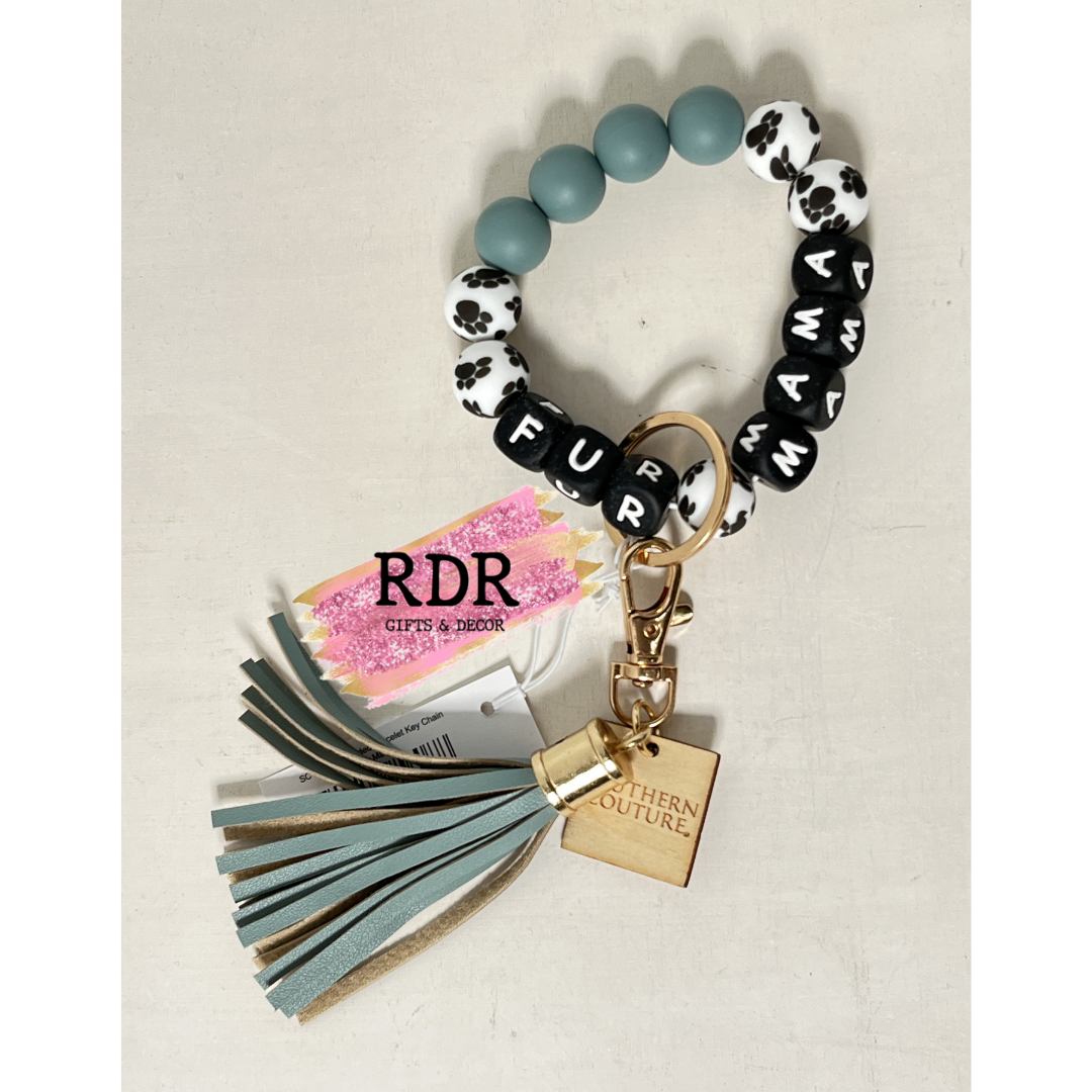 Southern Couture Silicone Beaded Bracelet Key Chain