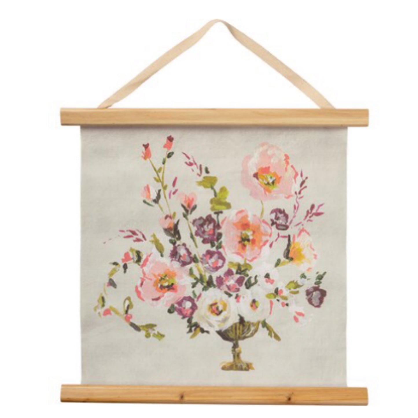 Canvas Scroll Wall Decor Pearl