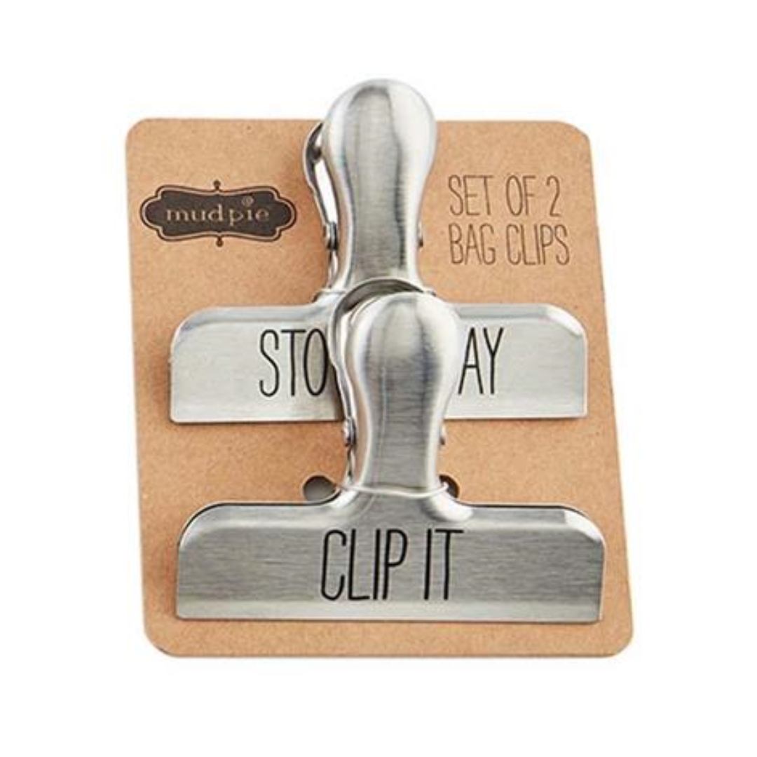 Mud Pie Set of Two Metal Bag Clips