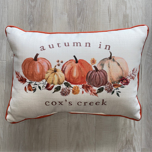 Autumn Pumpkin Hometown Pillow