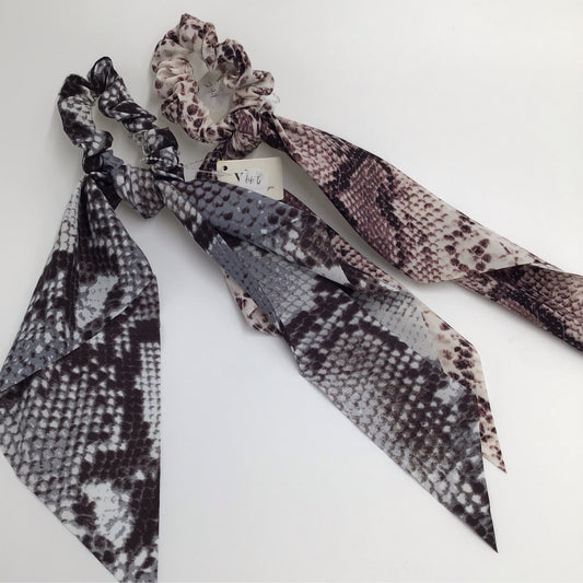 Assorted Snakeskin Print Scarf Ponytail Holder