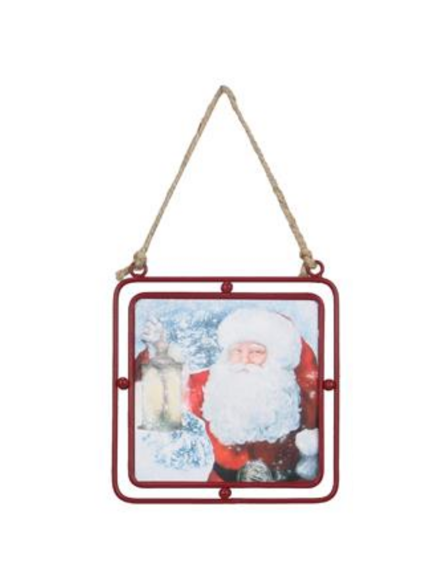 Santa Metal Hanging Ornament