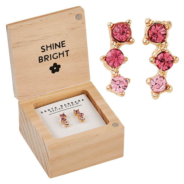 Stud Earrings In Wood Boxed Gift Set